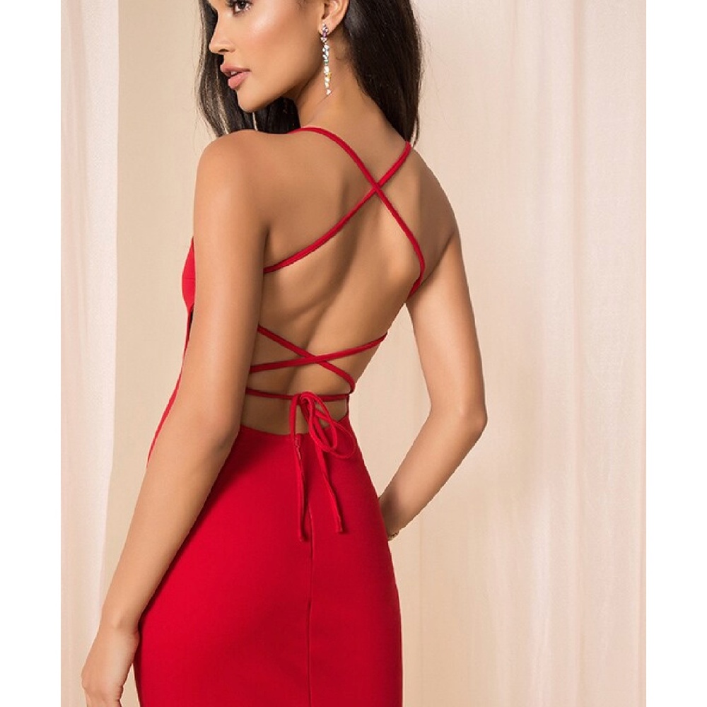 Solene backless mini dress